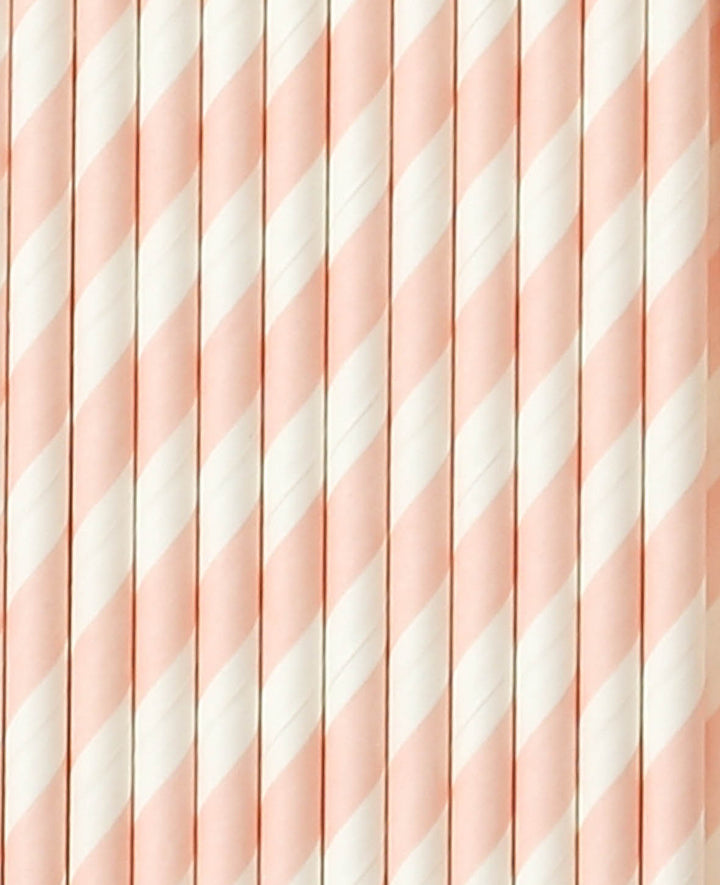 Paper straws pink 19.5 cm, 25 pcs.