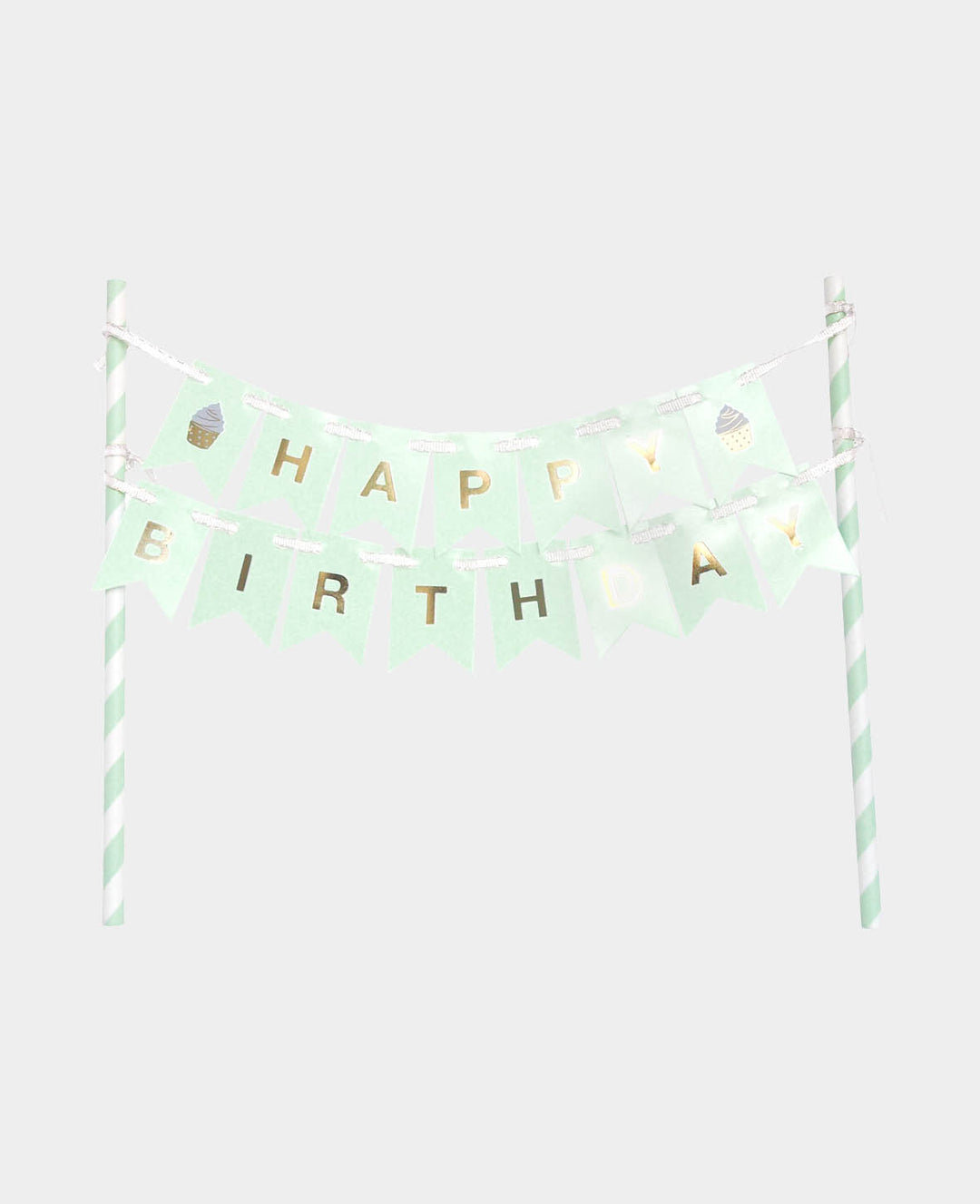 Torten Topper Birthday mint, 28 x 19.5 cm