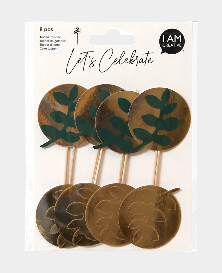 Foil Picks gold, Cupcake Toppers, Appetizer Picks, 8 pcs.