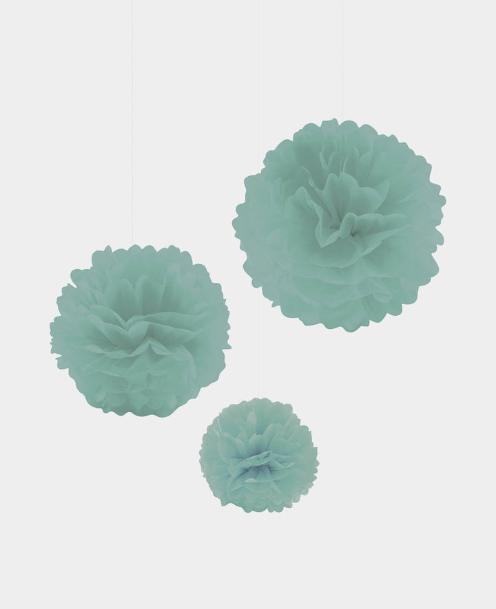 Let’s Celebrate Pompon Set aus Seidenpapier inkl. Schnur, Mint, ø 20 bis 40 cm, 3 Stück