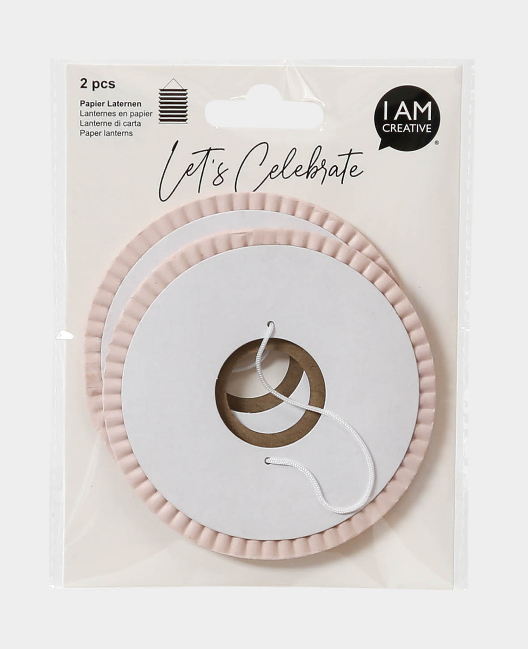 Pink paper lantern 10 cm, 2 pcs.