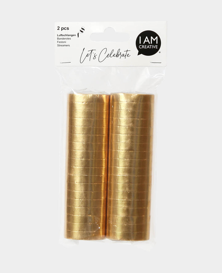 Luftschlangen gold, 2 Stk.