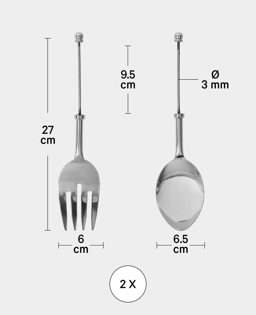 Salad Server Set of 2 FIMO Accessories, 27 cm, 30 cm, 3 x 2 pcs.