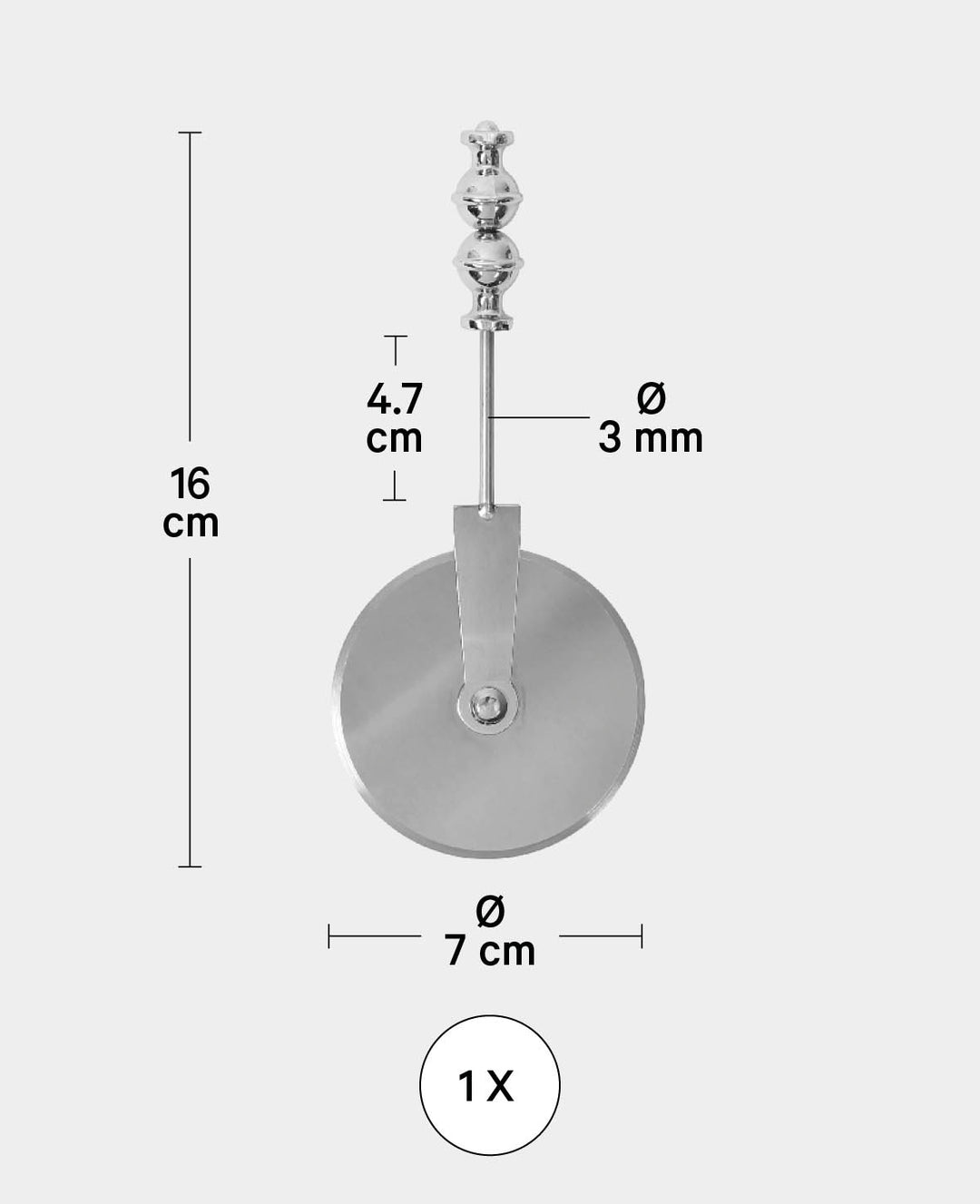 Pizzaschneider FIMO Zubehör, 16 cm x Ø 7 cm, 1 Stk.