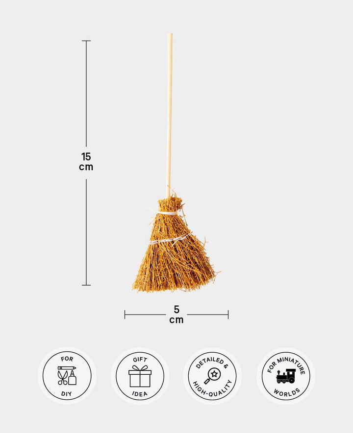 Miniatur Holzbesen – Zum Basteln &amp; Spielen, 15 cm, 1 Stk.