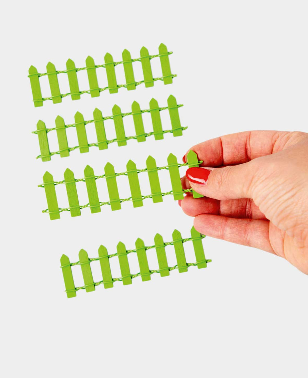 Miniatur Zaun – Zum Basteln &amp; Spielen, grün, 4 Stk.