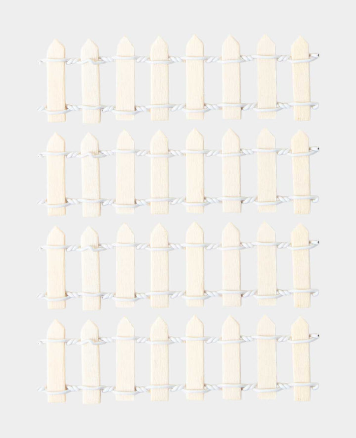Clôture miniature – Pour le bricolage et le jeu, naturelle, 4 pièces.