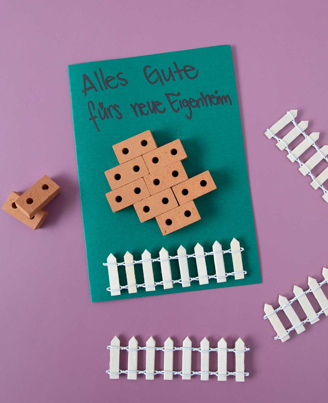 Clôture miniature – Pour le bricolage et le jeu, naturelle, 4 pièces.