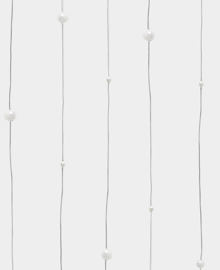 Fil avec perles, blanc, 20 m
