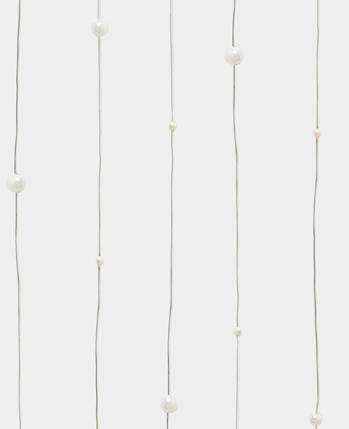 Fil avec perles, crème, 20 m