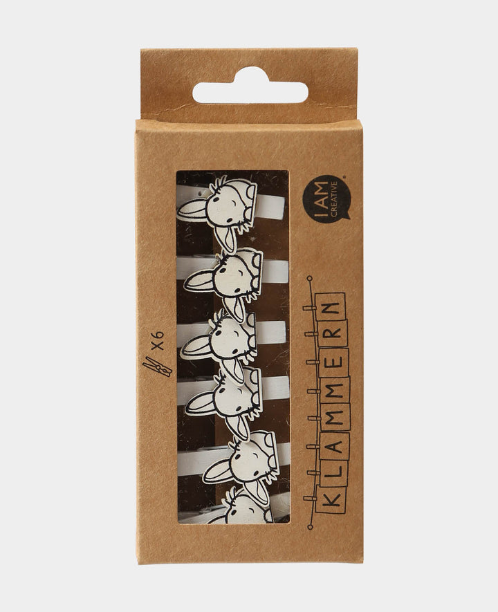 Holzklammer Hase I, 6 Stk.