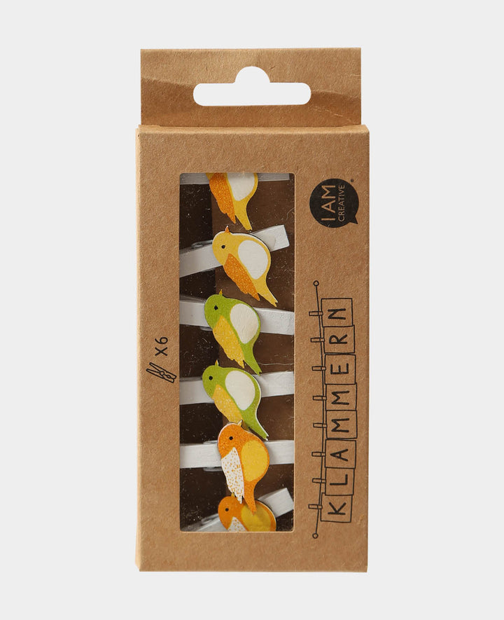 Wooden Peg Bird, 6 pcs.