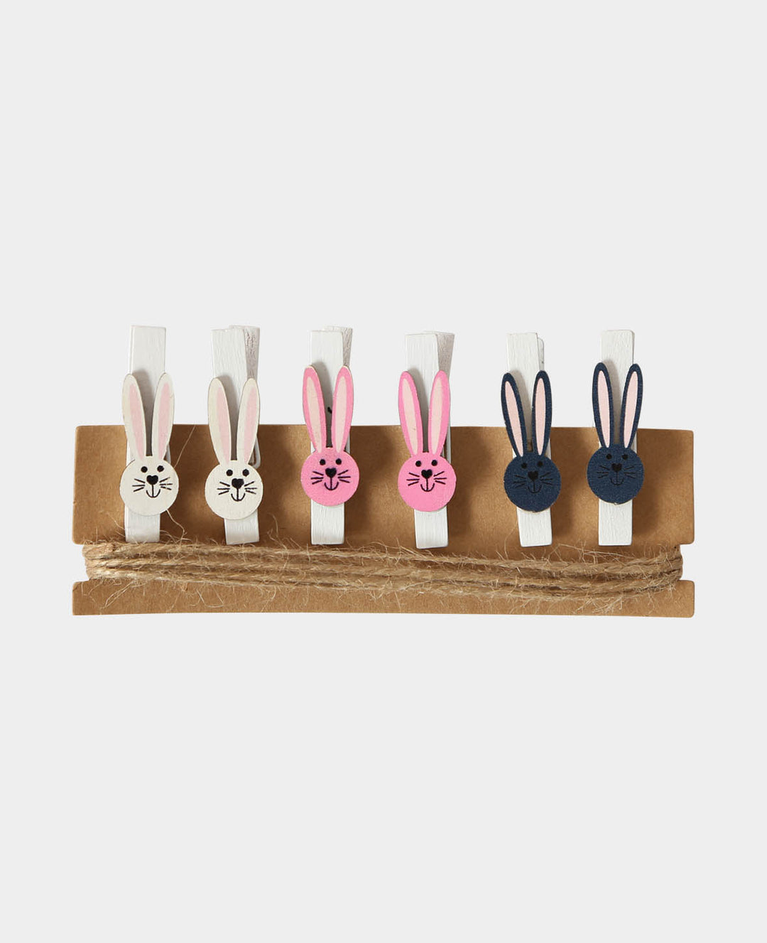 Wooden Peg Bunny II, 6 pcs.