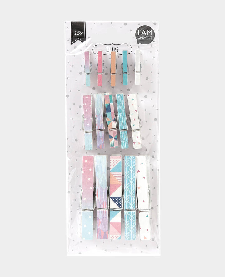 Wooden Pegs Pastel, 15 pcs.
