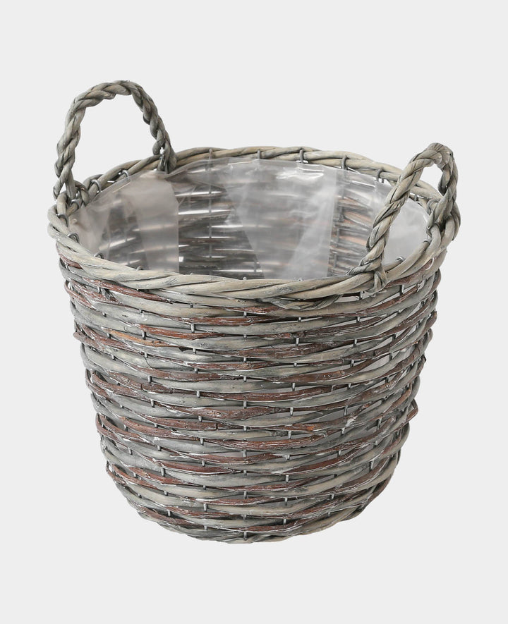 Panier à fleurs rond gris, ø 26 x 21 cm