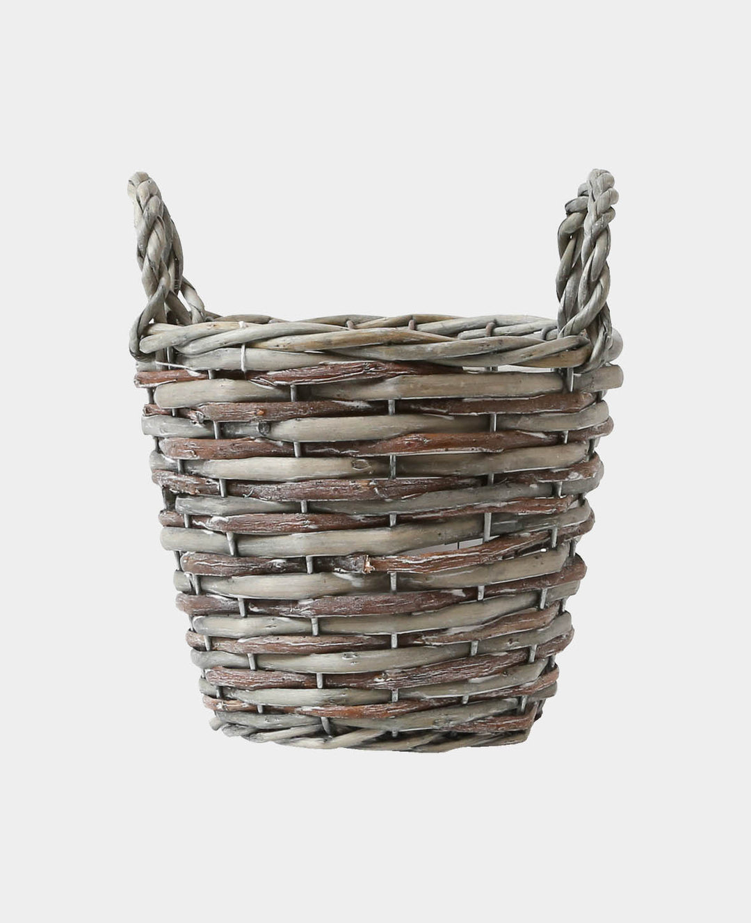 Round Grey Flower Basket, ø 16 x 14 cm