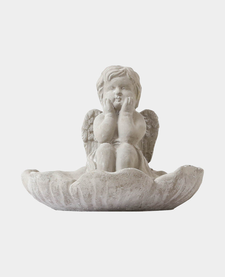 Concrete Bird Bath Angel, 20 x 19 x 16 cm