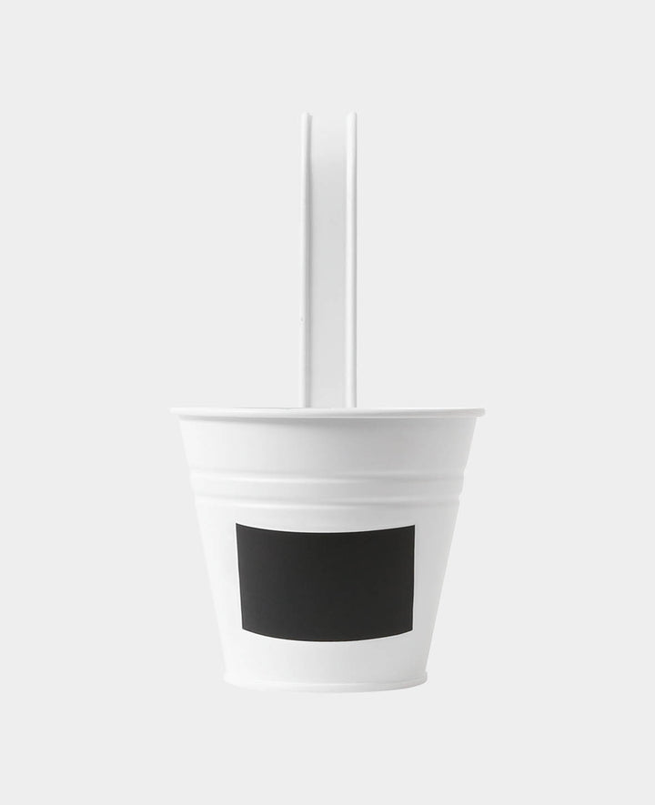 Hanging pot matt white with chalkboard, ø 12 x 23.5 cm