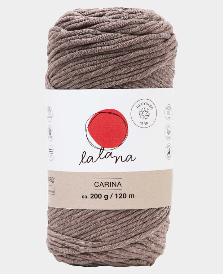Carina coffee, Lalana Garn für Häkeln, Stricken, Weben &amp; Makramee Projekte, Braun, 3 mm x ca. 120 m, ca. 200 g