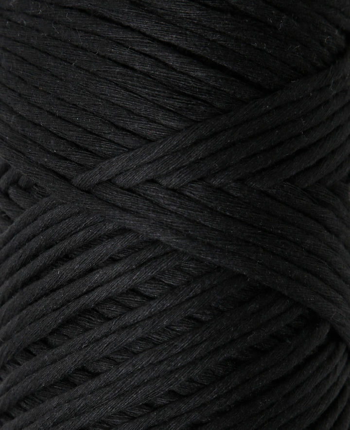 Carina black, Lalana yarn for crochet, knitting, weaving &amp; macrame projects, black, 3 mm x approx. 120 m, approx. 200 g