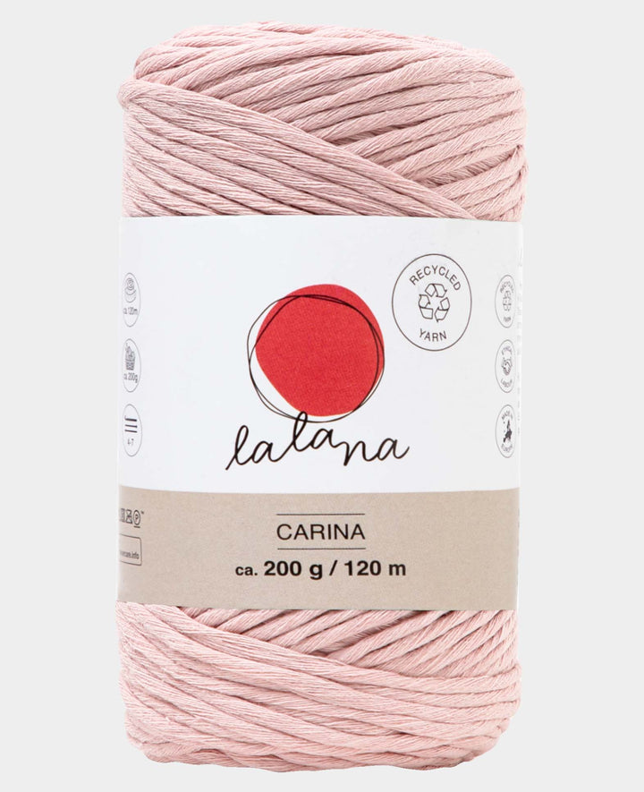 Fil Carina poudre, Lalana pour projets de crochet, tricot, tissage et macramé, rose, 3 mm x env. 120 m, env. 200 g