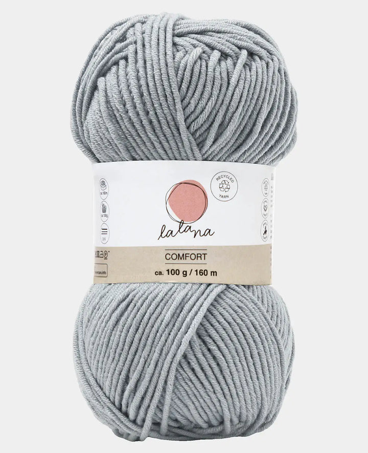 Comfort light grey, Lalana Grau, 3 mm x ca. 160 m, ca. 100 g
