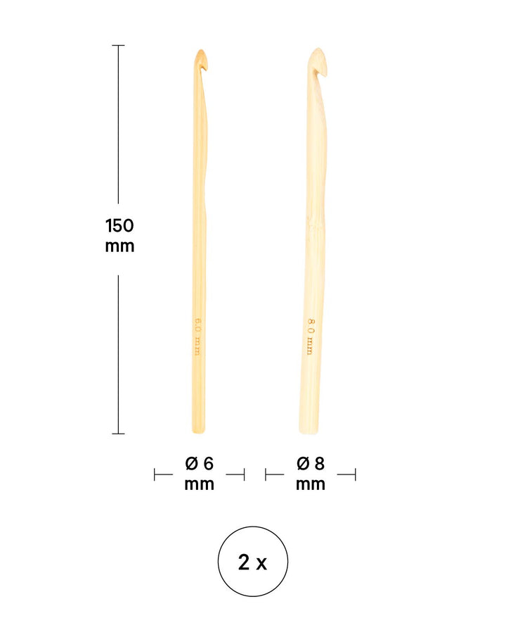 Crochet Hook Set, 8 and 6 mm, 2 pcs.