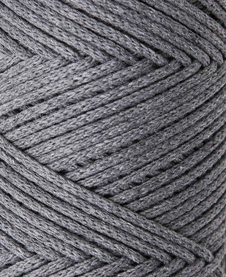 Lady Chain dark grey, Lalana chain yarn for crochet, knitting, knotting &amp; macrame projects, dark grey, approx. 2 mm x 100 m, approx. 200 g