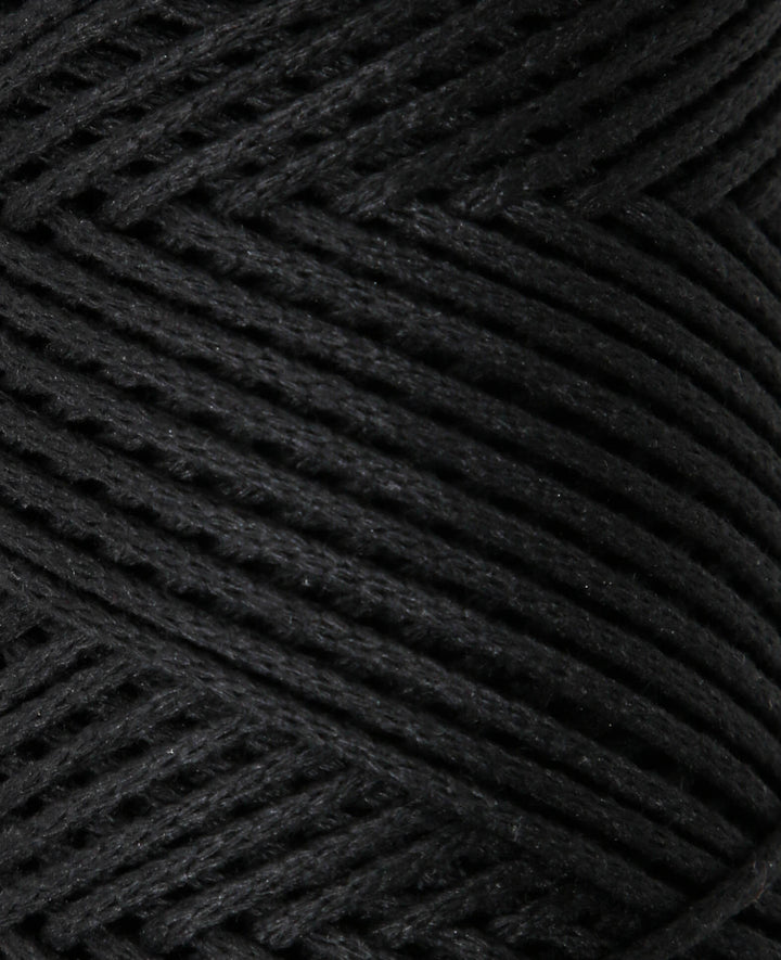 Lady Chain black, Lalana chain yarn for crochet, knitting, knotting &amp; macrame projects, black, approx. 2 mm x 100 m, approx. 200 g