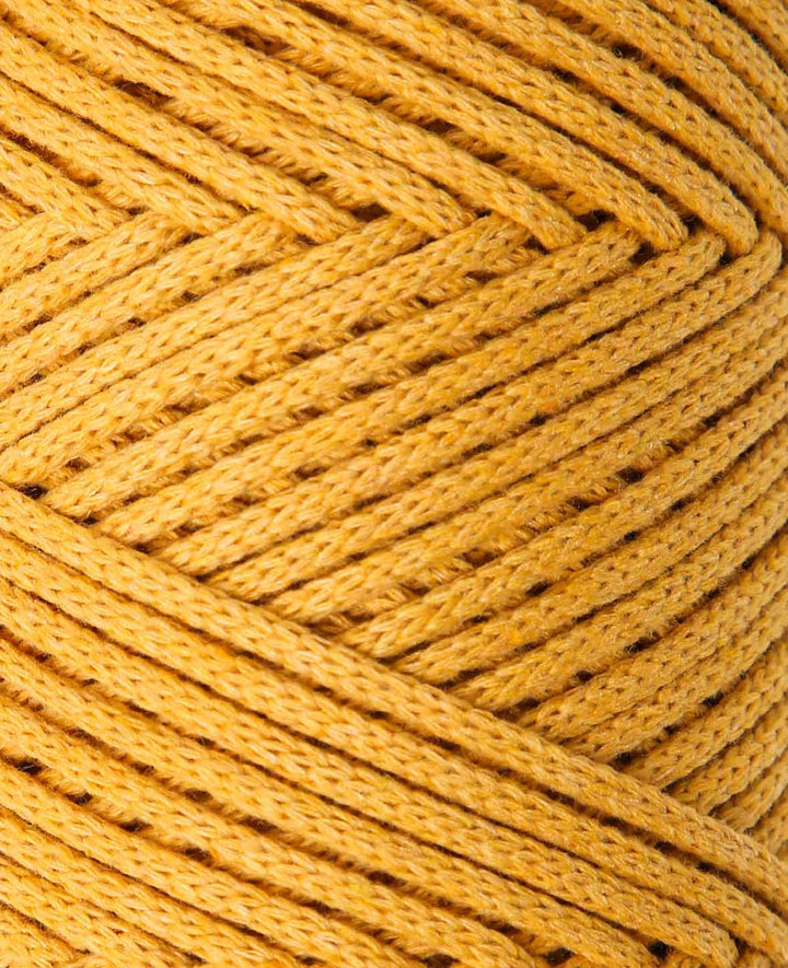 Lady Chain moutarde, fil chaîne Lalana pour le crochet, le tricot, le nouage et les projets de macramé, jaune moutarde, environ 2 mm x 100 m, environ 200 g