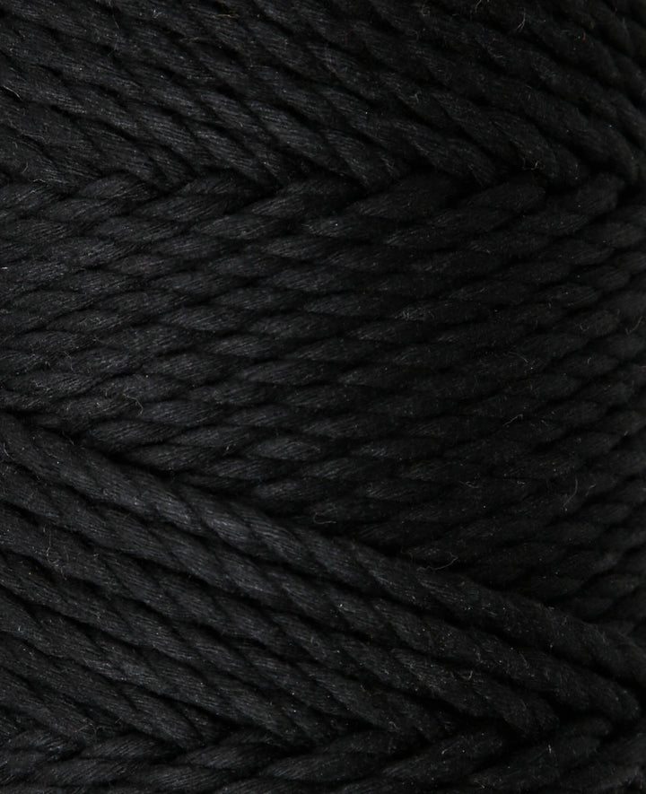 Macrame Rope black, Lalana Macrame Yarn for Macrame Projects, Black, 3 mm x approx. 90 m, approx. 330 g
