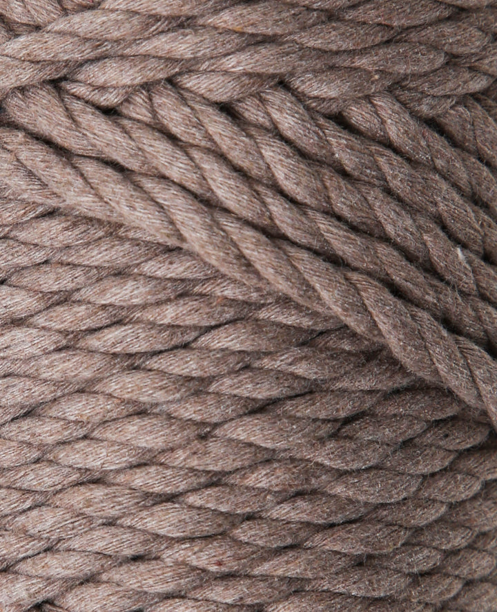 Corde en macramé couleur café, fil de tricot Lalana pour projets de macramé, marron, 5 mm x environ 30 m, environ 330 g