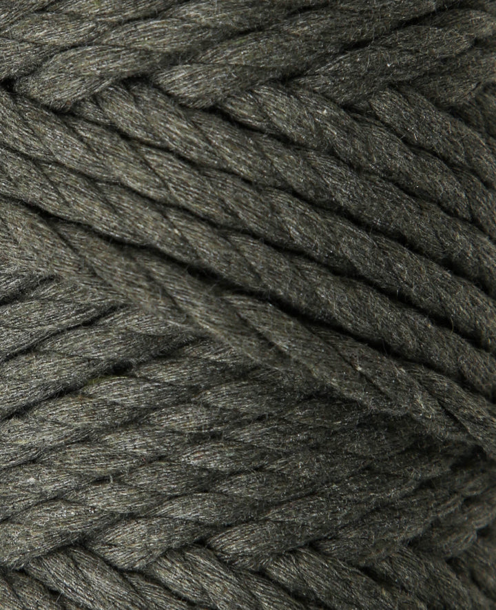 Corde macramé kaki, fil à tricoter Lalana pour projets macramé, couleur terre, 5 mm x environ 30 m, environ 330 g
