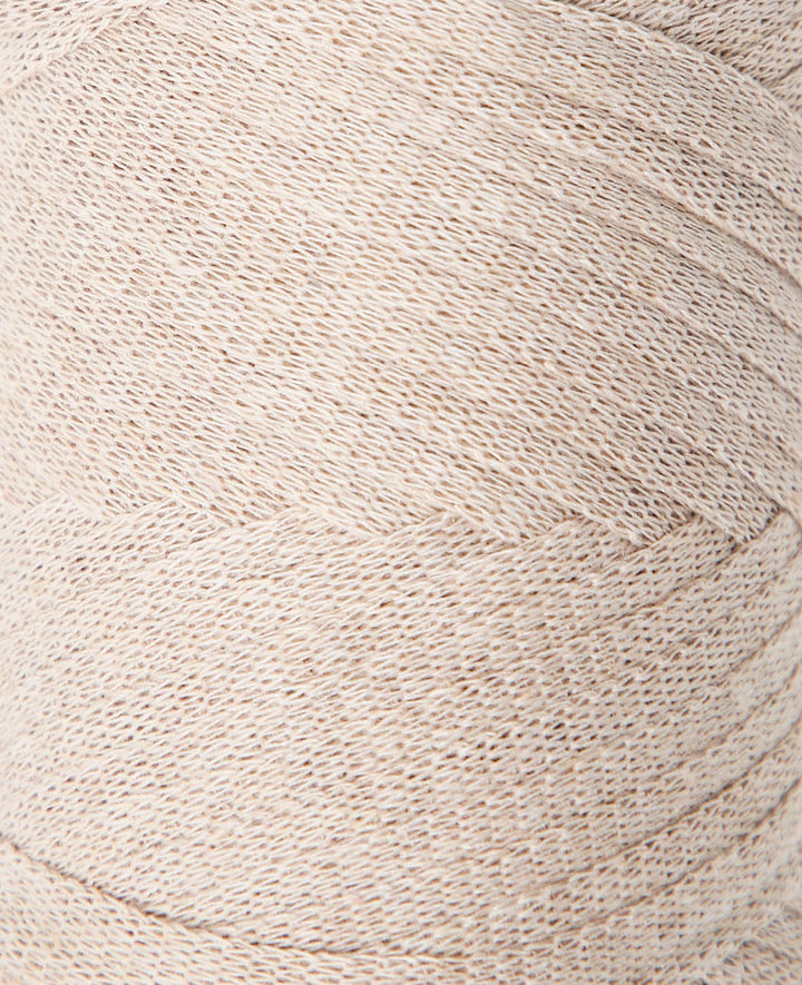 Ruban Pura beige, fil de bande Lalana pour projets de crochet, tricot, nouage et macramé, beige, env. 8 x 1 mm x 95 m, env. 200 g