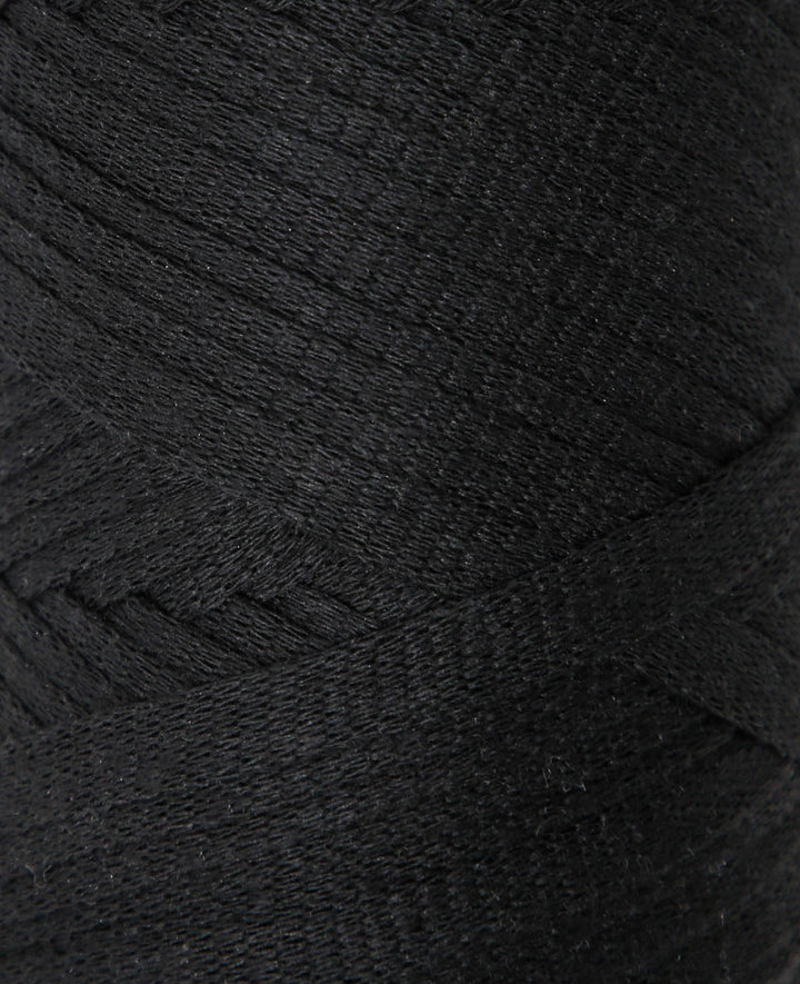 Ruban Pura noir, fil Lalana pour le crochet, le tricot, le nouage et les projets de macramé, noir, environ 8 x 1 mm x 95 m, environ 200 g