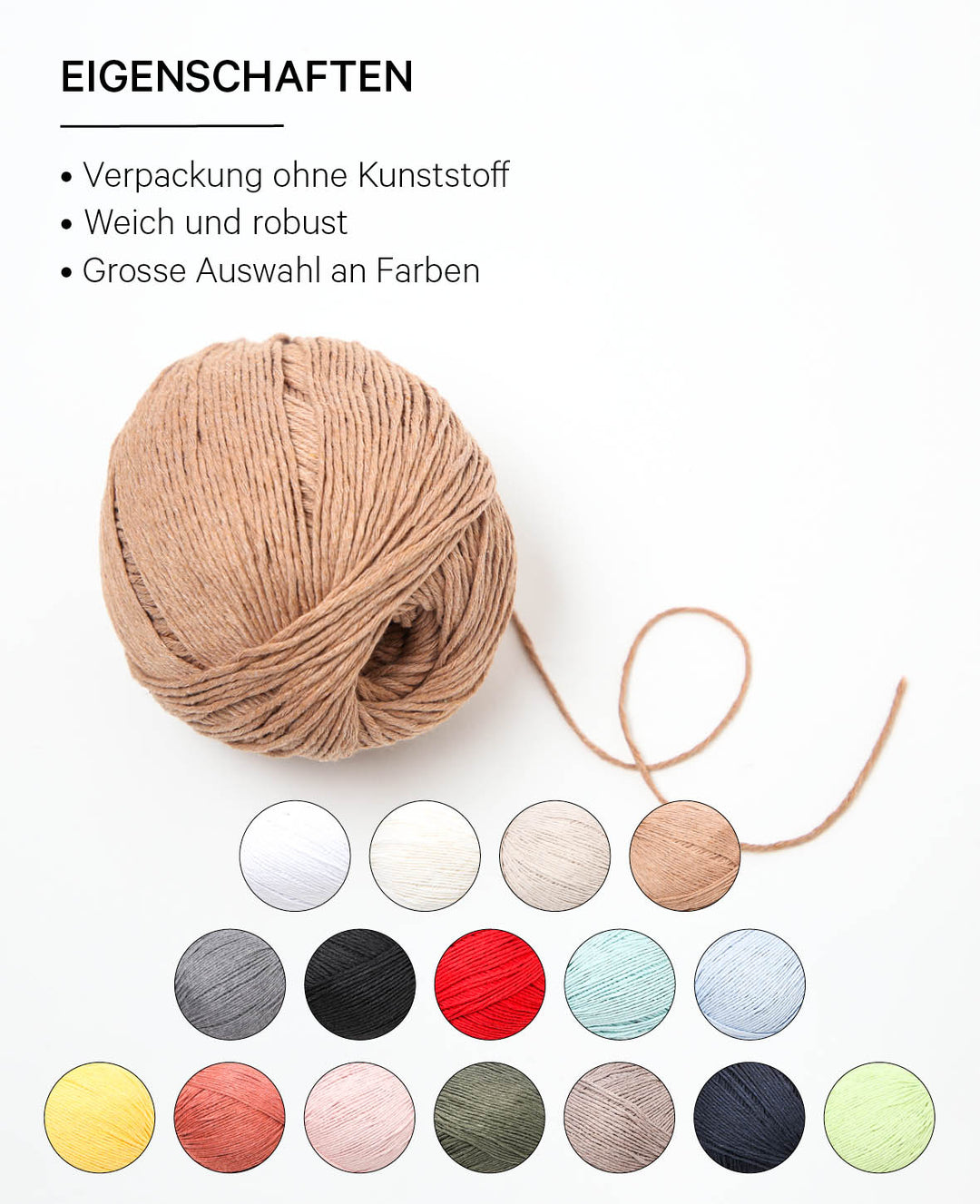 Soft Cord Ami coffee, Lalana Standardgarn, Braun, ca. 1.5 mm x 180 m, ca. 100 g