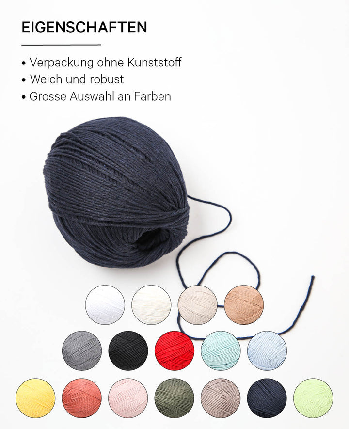 Soft Cord Ami night blue, Lalana Standardgarn, Dunkelblau, ca. 1.5 mm x 180 m, ca. 100 g