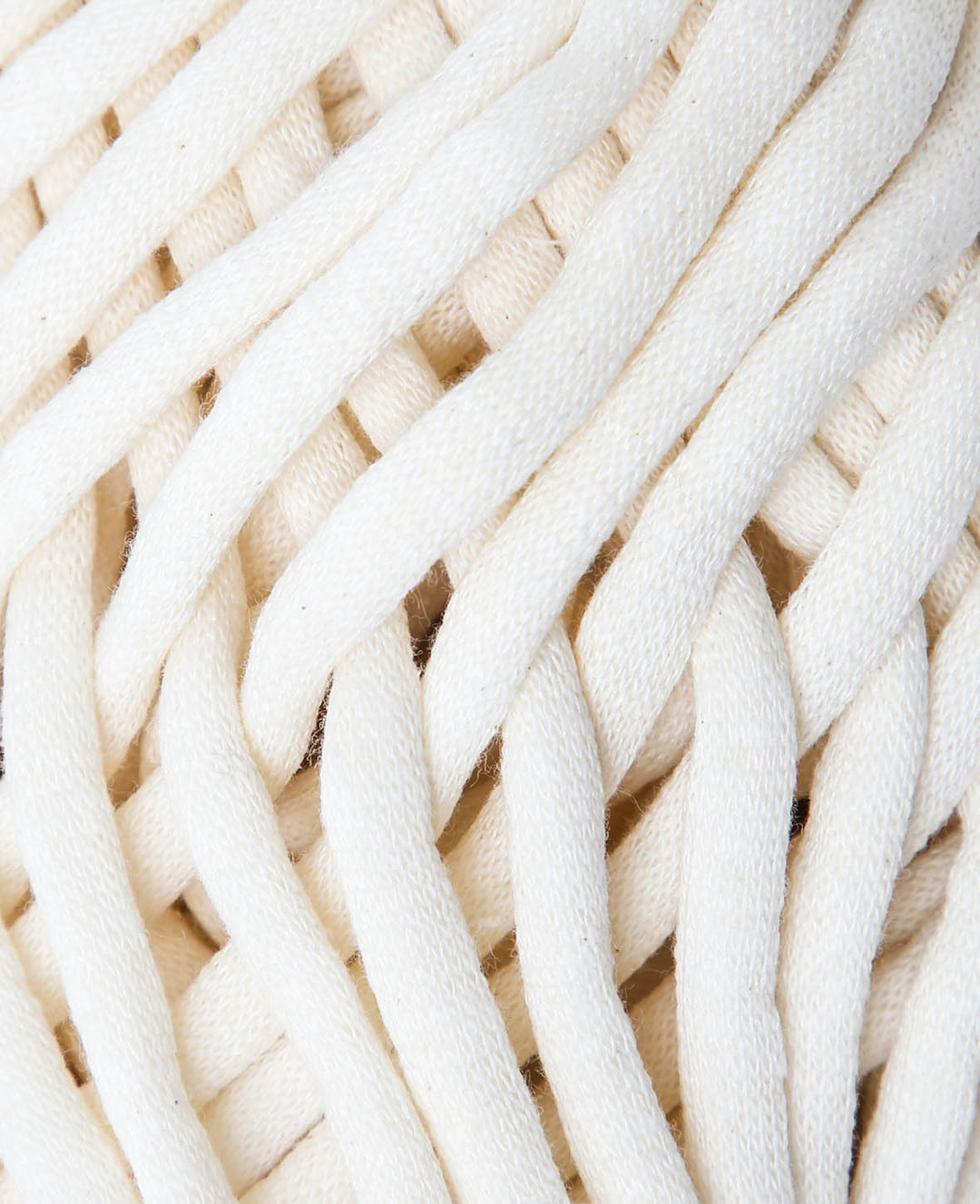 Crème Soft Tube, fil tubulaire Lalana pour crochet, tricot, nouage et projets de macramé, couleur crème, env. 6 mm x 58 m, env. 200 g