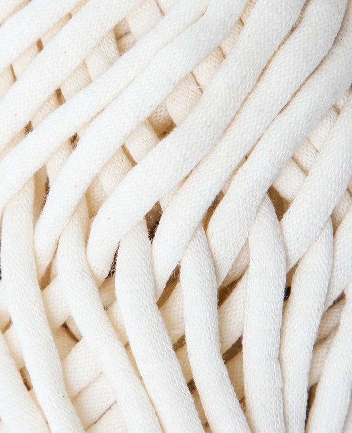 Crème Soft Tube, fil tubulaire Lalana pour crochet, tricot, nouage et projets de macramé, couleur crème, env. 6 mm x 58 m, env. 200 g