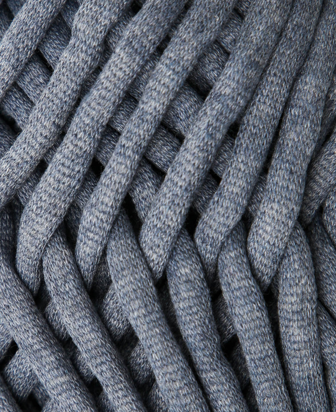 Soft Tube indigo, fil tubulaire Lalana pour crochet, tricot, nouage et projets de macramé, gris-bleu, env. 6 mm x 58 m, env. 200 g