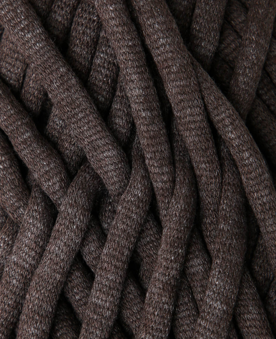 Soft Tube marron, fil tubulaire Lalana pour projets de crochet, tricot, nouage et macramé, marron, env. 6 mm x 58 m, env. 200 g