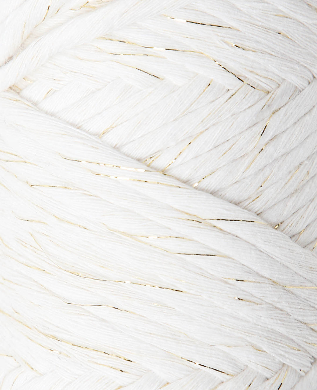 Spessa cream gold, fil macramé Lalana pour crochet, tricot, nouage et projets de macramé, couleur crème et or, env. 5 mm x 60 m, env. 250 g