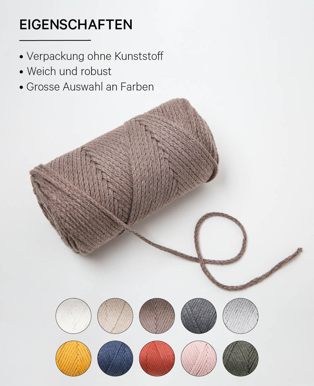 XXlace coffee, Lalana chain yarn for crochet, knitting, knotting &amp; macramé projects, brown, approx. 3 mm x 70 m, approx. 200 g