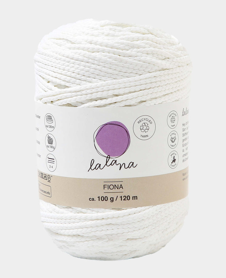 Fiona white, fil chaînette Lalana, blanc, env. 100 g, env. 120 m, ø 2mm