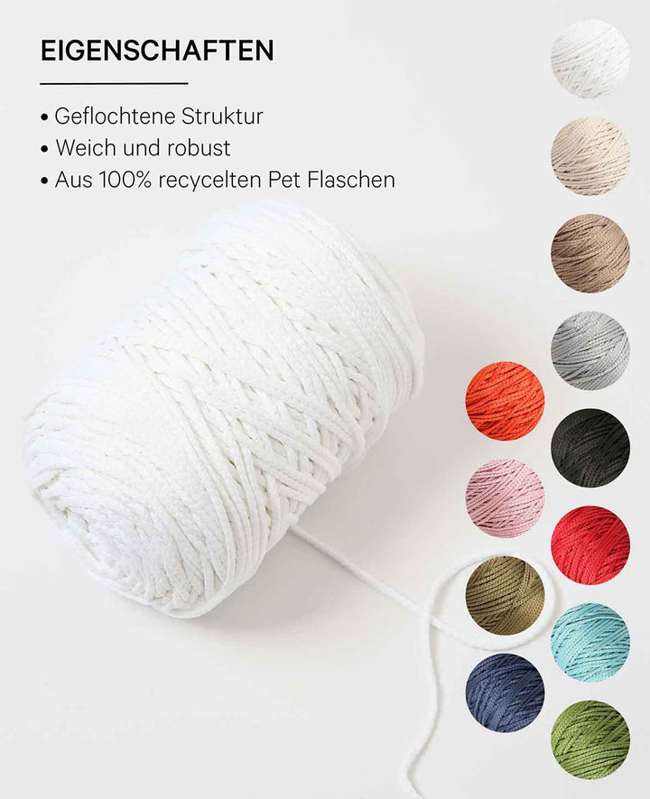 Fiona white, fil chaînette Lalana, blanc, env. 100 g, env. 120 m, ø 2mm