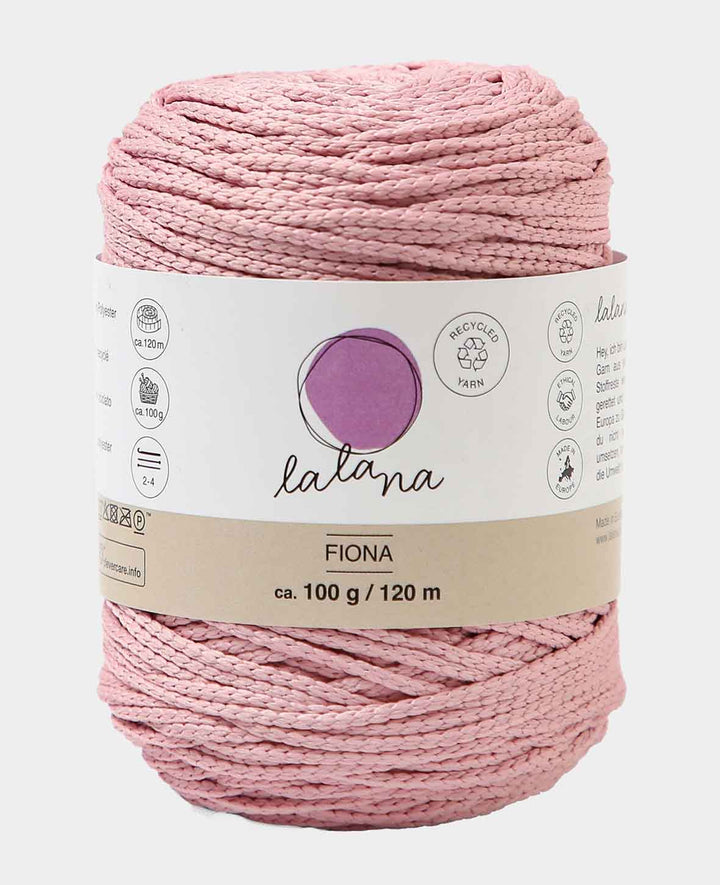 Fiona powder, Lalana chainette yarn, powder pink, approx. 100 g, approx. 120 m, ø 2mm