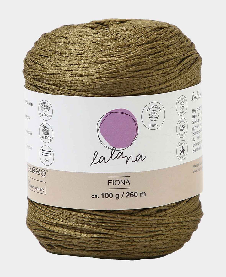 Fiona khaki, Lalana chainette yarn, approx. 100 g, approx. 260 m, ø 1mm