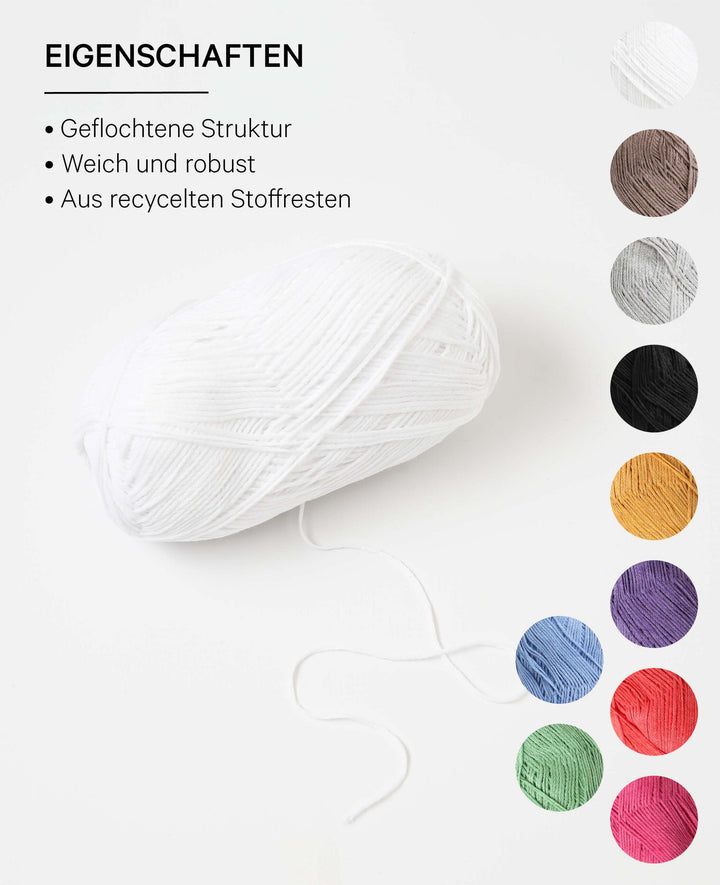 Lydia White, Lalana Chain Yarn, White, approx. 100 g, approx. 300 m, ø 1.5mm