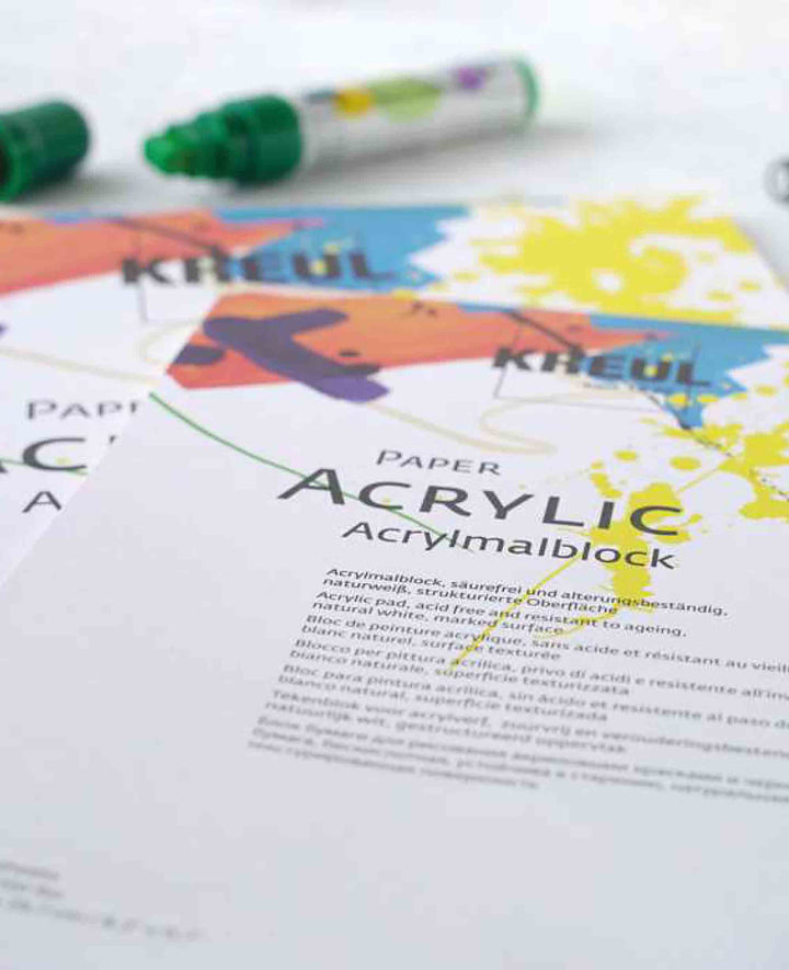 KREUL Paper Acrylic A3 – 260 g/m², 10 Blatt, für Acryl &amp; Marker