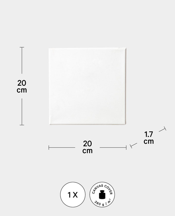 Stretched Canvas Classic, 1.7 x 20 x 20 cm, White